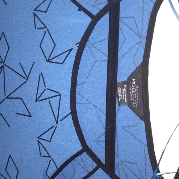 Michel Studio Plus Blue Geometric Blouse 3X - Picture 2 of 2